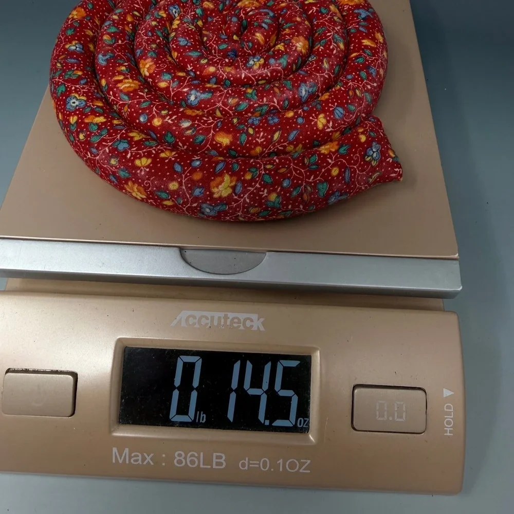 Vintage Red Floral Fabric Hot Pad Trivet Cinnamon Spice Scented 5 Inch Coil